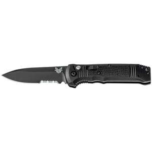 Benchmade Casbah 3.40 inch Automatic Knife - Black, Partial Serrated