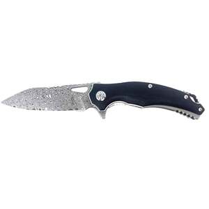 BnB Knives Damascus Black Panther 3.25 inch Folding Knife
