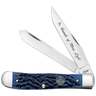 Case Trapper 3.27 inch Folding Knife with Tin - Blue Bone