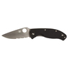 Spyderco Tenacious 3.39 inch Folding Knife - Black, Partial Serrated - Black