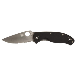 Spyderco Tenacious 3.39 inch Folding Knife - Black, Plain